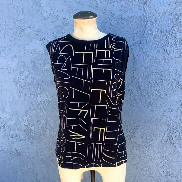 Gianfranco Ferre Jeans T-Shirt Blouse women Xl Y2k Designer Sleeveless top - Picture 10 of 13